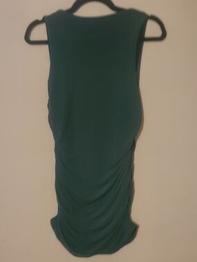 Sleeveless Green Ruched Bodycon Dress